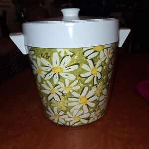 Vintage Flower Daisy Ice Bucket 70s